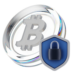 Bitcoin Cryptocurrency 3D Icon and illustration