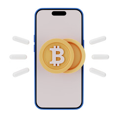 Bitcoin Cryptocurrency 3D Icon and illustration