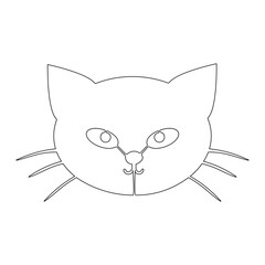 Continuous one line drawing of happy pet cats silhouettes single line art vector illustration