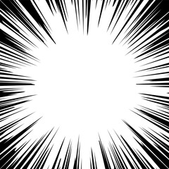 黒色の線の集中線　強調や閃光の効果線