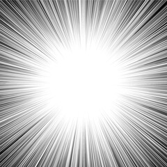 黒色の線の集中線　強調や閃光の効果線