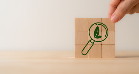 Measuring, assessing and valuing environmental impacts and sustainability concept. LCA, Life cycle assessment. Carbon footprint calculation and reporting, business value chain and sustainability.