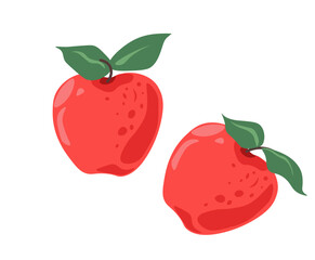 Apple with leaves, organic and natural product