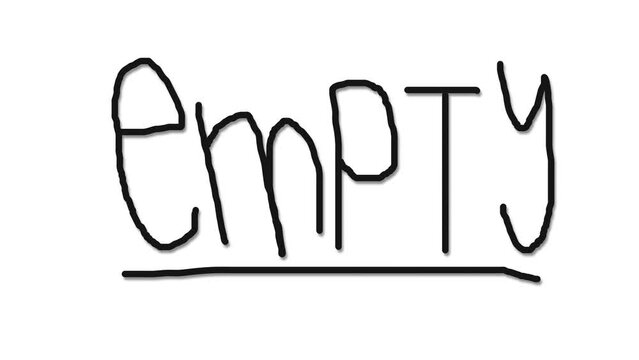 Animating the word "empty" can be useful in creating empty screensavers or as a reference that there is no information.