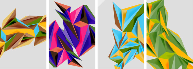 Triangle low poly mosaic posters. Vector illustration For Wallpaper, Banner, Background, Card, Book Illustration, landing page