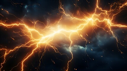 Abstract electric sparks flying in a dark background , abstract electric sparks, flying, dark background