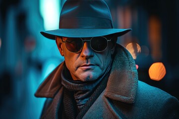 Secret agent spy person modern film style killer. Ai generative - obrazy, fototapety, plakaty