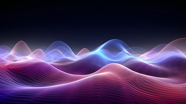 Abstract waves of sound frequencies in a colorful spectrum , abstract, waves, sound frequencies, colorful