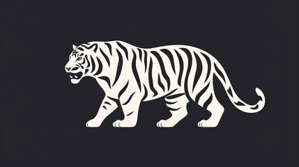 Design a minimalistic silhouette of a tiger, embodying the strength and energy of the Year of the Tiger.
