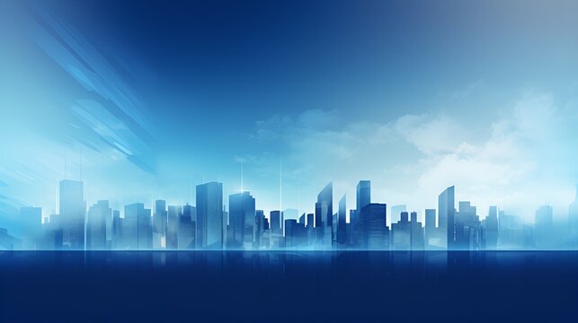 Abstract blue cityscape representing urban complexity , abstract, blue cityscape, urban complexity