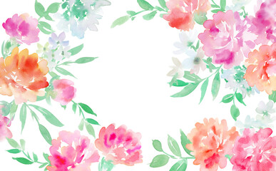 Obraz premium 水彩で描いたカーネーションの背景用イラスト