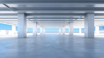 Obraz premium empty concrete floor for car park 3d rendering