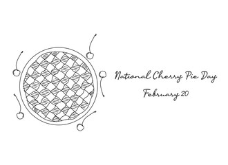Perfect for celebrating National Cherry Pie Day, this single line artwork