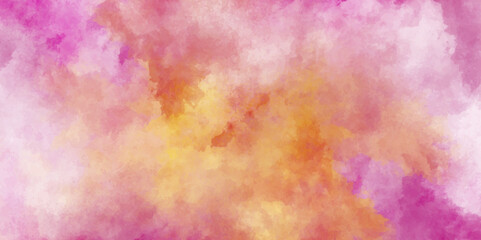 abstract watercolor background .watercolor background with pink and yellow color. Fantasy light red, pink shades watercolor background. subtle watercolor pink yellow gradient illustration.	