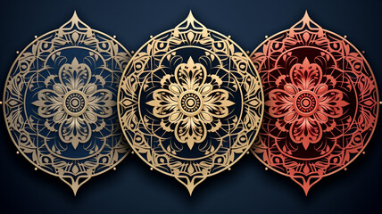 Arabesque mandala pattern design with abstract background - obrazy, fototapety, plakaty