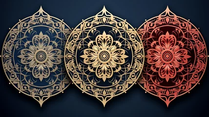 Fotobehang Arabesque mandala pattern design with abstract background © Malik