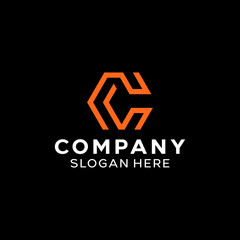 Letter CC Geometry Simple Monogram Logo