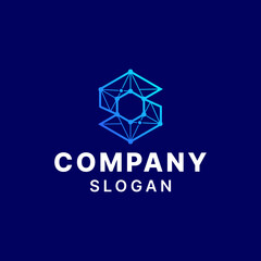 Letter S Data Geometry Simple Monogram Logo