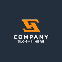 Letter SH HS Simple Monogram Logo