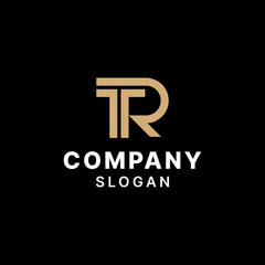 Letter TR RT Simple Monogram Logo