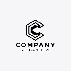 Letter CC Simple Monogram Logo