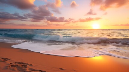 Fototapeta na wymiar Beach Sunset stock Photography with warm hues , beach sunset, stock photography, warm hues