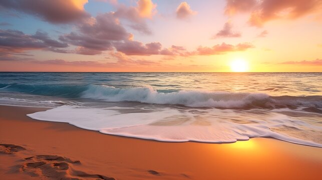 Beach Sunset stock Photography with warm hues , beach sunset, stock photography, warm hues