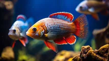 Fototapeta premium Beautiful fishes groups inside of the healthy ecosystem , beautiful fishes, groups, healthy ecosystem