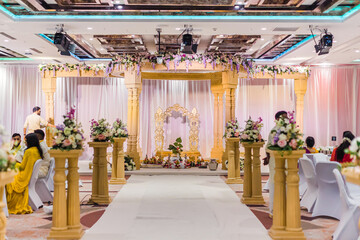 Fototapeta na wymiar Indian wedding interiors and decorations