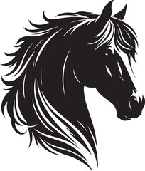 Obraz na płótnie Canvas horse head silhouette, vector artwork of horse head