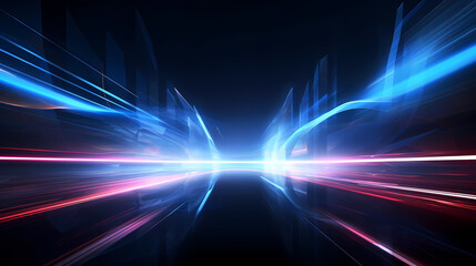 Abstract geometric lines background, technological lines background and light effects, 3D rendering