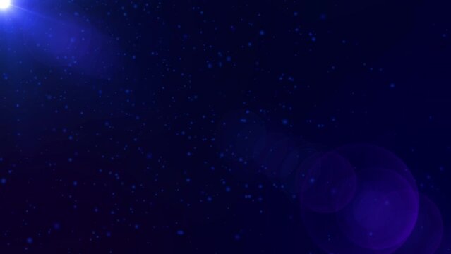blue beautiful camera flare background with particles wallpaper animation