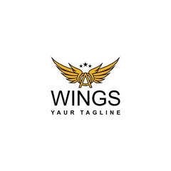 Initial logo ''A'' wing line art