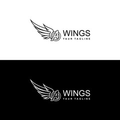 Initial logo ''A'' wing line art