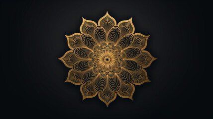 Hand drawn golden mandala pattern design with gorgeous
