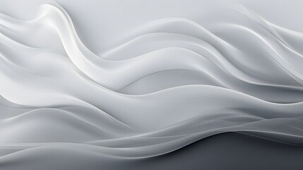 A seamless abstract white and black texture background featuring elegant swirling curves in a wave pattern, set against a black fabric material background.