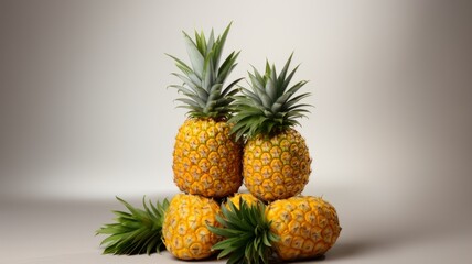 Fresh pineapple on a light background