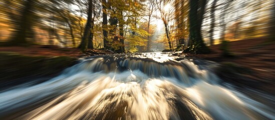 Motion blur in nature scene captured with long exposure.