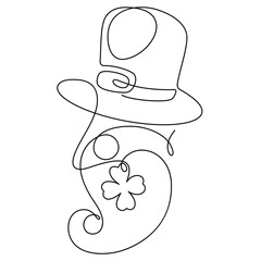 one line drawing continuous of gnome face minimalism