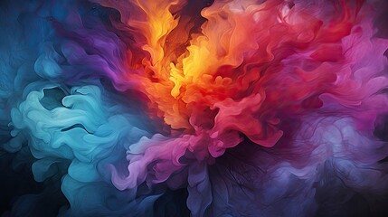 Obraz premium abstract background of colored smoke in water on a black background