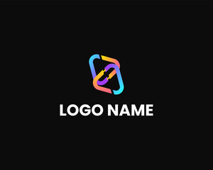 Z technology and connect logo design template
