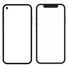 Realistic smartphone with transparent background. Smartphone mockup collection.