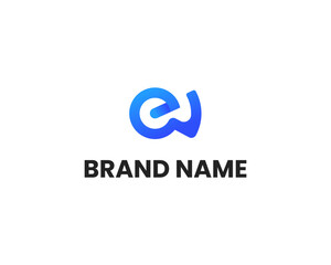 EW modern 3d letter business logo design template