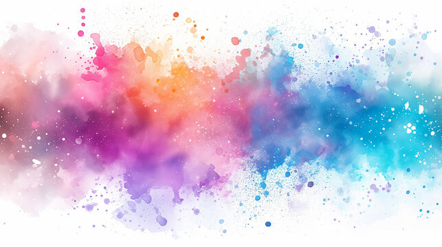 水彩画インクの背景画像_虹色・カラフル色
Abstract colorful painting illustration. Background of watercolor splashes [Generative AI]