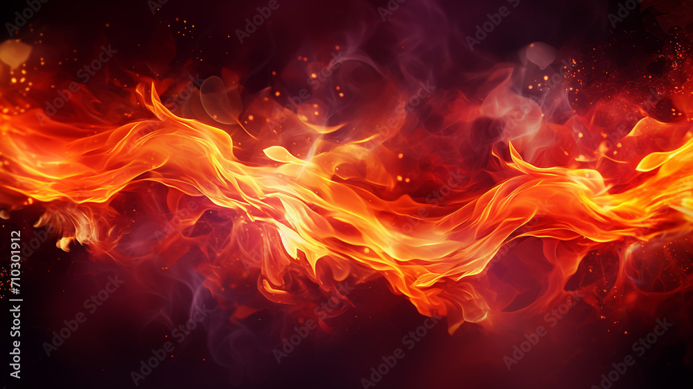 Canvas Prints a bright flame on an elemental fire gradient representing energy and power