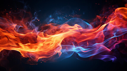 Amazing bright flame on an elemental fire gradient representing energy and power