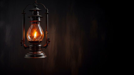 Fantastic vintage gas lamp with a soft flickering flame