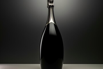 minimalist champagne bottle mockup - obrazy, fototapety, plakaty