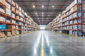 Fotobehang Huge distribution warehouse © piai