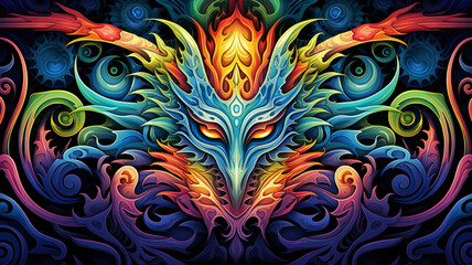 Beautiful Dragon Pattern A kaleidoscope